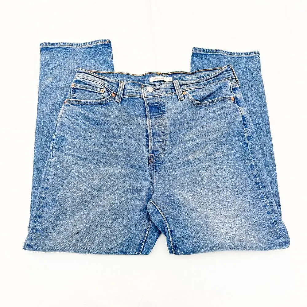 Levi's Wedgie Straight Button Fly Denim Jeans Straight Leg Size 32